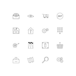 Interface linear thin icons set outlined simple vector