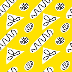 seamless primitive pattern with black zig zag vector image