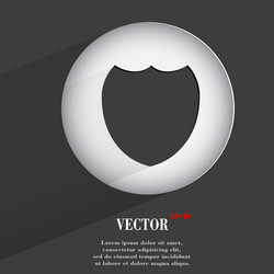 Shield flat modern web button with long shadow vector