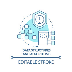 data structures and algorithms turquoise concept vector image