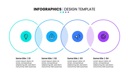 Infographic template 4 circles in a row Royalty Free Vector
