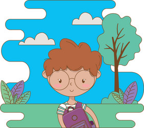 Teenager boy cartoon design vector