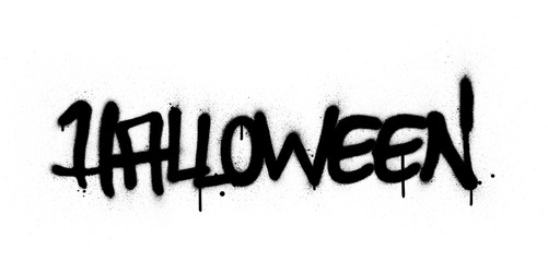 Halloween Spray Art - Black Lettering Vector Image