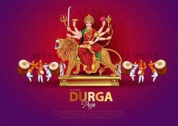 Happy Durga Puja - Divine Goddess Vector Image