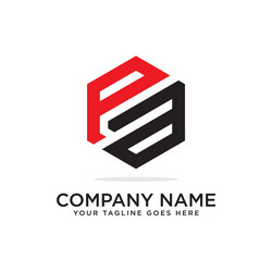 p and a logo design template initial vector image