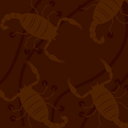 Seamless pattern background with scorpio insect vector