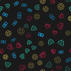 set line setting on smartphone upload inbox vector image