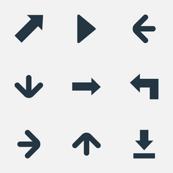 set of 9 simple pointer icons can be found vector image