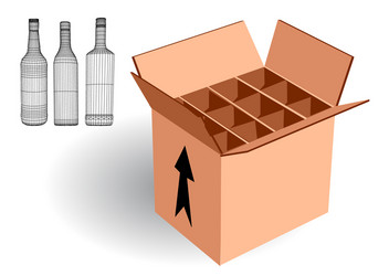 wine case for export vector