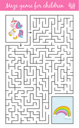 help unicorn find path to rainbow bridge through vector image