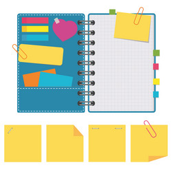 open notepad with clean sheets on a spiral vector image