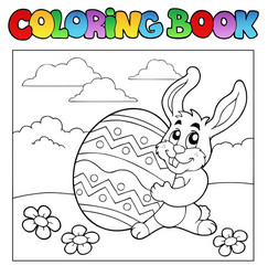 Coloring book easter rabbit theme 7 Royalty Free Vector