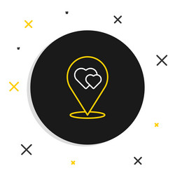 Line map pointer with heart icon isolated on white vector