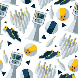 seamless pattern with bowling objects vector image