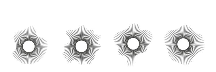 sound waves in circular forms linked with audio vector image