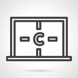 carbon atom connection simple line icon vector image