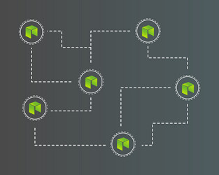 Cryptocurrency neo blockchain connect style vector