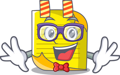 geek cartoon note paper with conceptual idea vector image