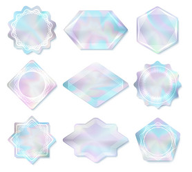Holographic Rainbow Labels vector image