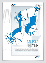 musical note breaking to pieces and exploding 3d vector image
