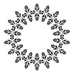 Round patterned border damask pattern vector