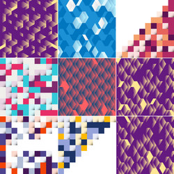 seamless pattern of colorful blocks with a shadow vector image