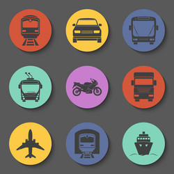 simple transport icons set vector