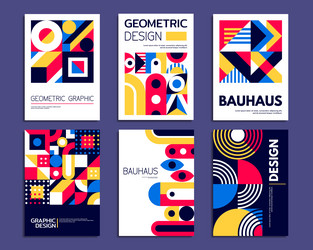 Abstract geometric bauhaus patterns retro posters Vector Image