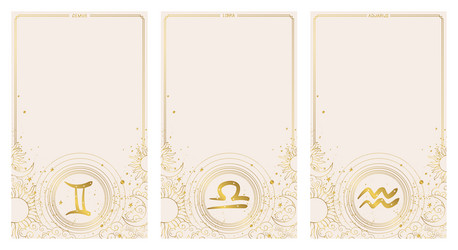 Gemini libra aquarius zodiac signs air element Vector Image