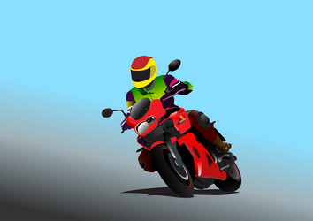 motorcycle on the road biker 3d Vector Image