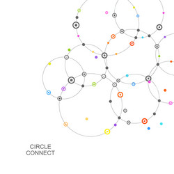 connect circle and point with intersections vector image
