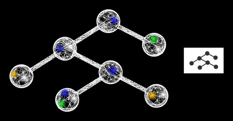 crossed mesh hierarchy links icon with colored vector image