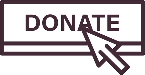 Donate button with cursor arrow line style icon vector