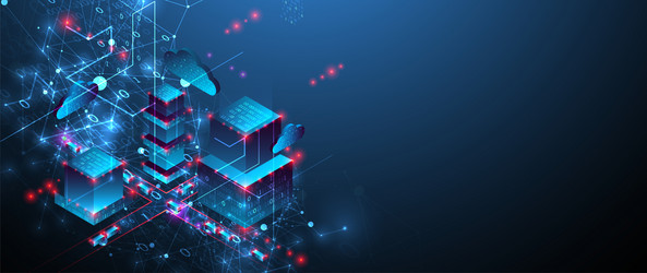 isometric big data concept database abstract vector image