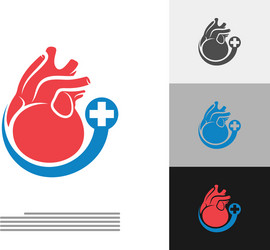 medical heart logo template creative human vector