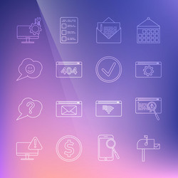 Set line open mail box system bug concept vector