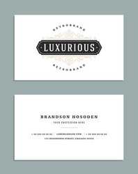 Business card vintage ornament style and luxury vector