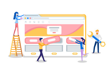 web site creation browser tab and online page vector image