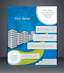 blue business flyer or brochure design template vector