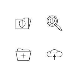 cyber security linear icons set simple outline vector image
