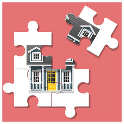 Dream house concept with puzzle vector