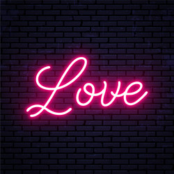 neon inscription love vector