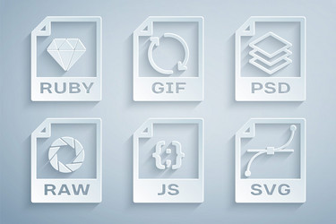 set js file document psd raw svg gif and ruby vector