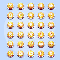 Set of different buttons for computer games vector