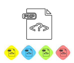 grey line php file document download button vector image