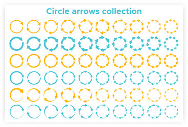 Solid circular arrows symbols collection vector