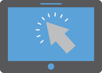 Tablet with cursor button digital technology vector