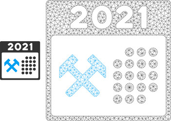 2021 working days mesh network model vector image