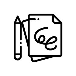 draft icon thin linear style design isolated vector image