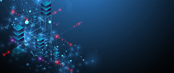 isometric big data concept database abstract vector image